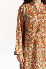 Lawn Gold Printed Shirt IUSTK-261