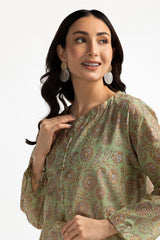 Lawn Gold Printed Shirt IUSTK-264