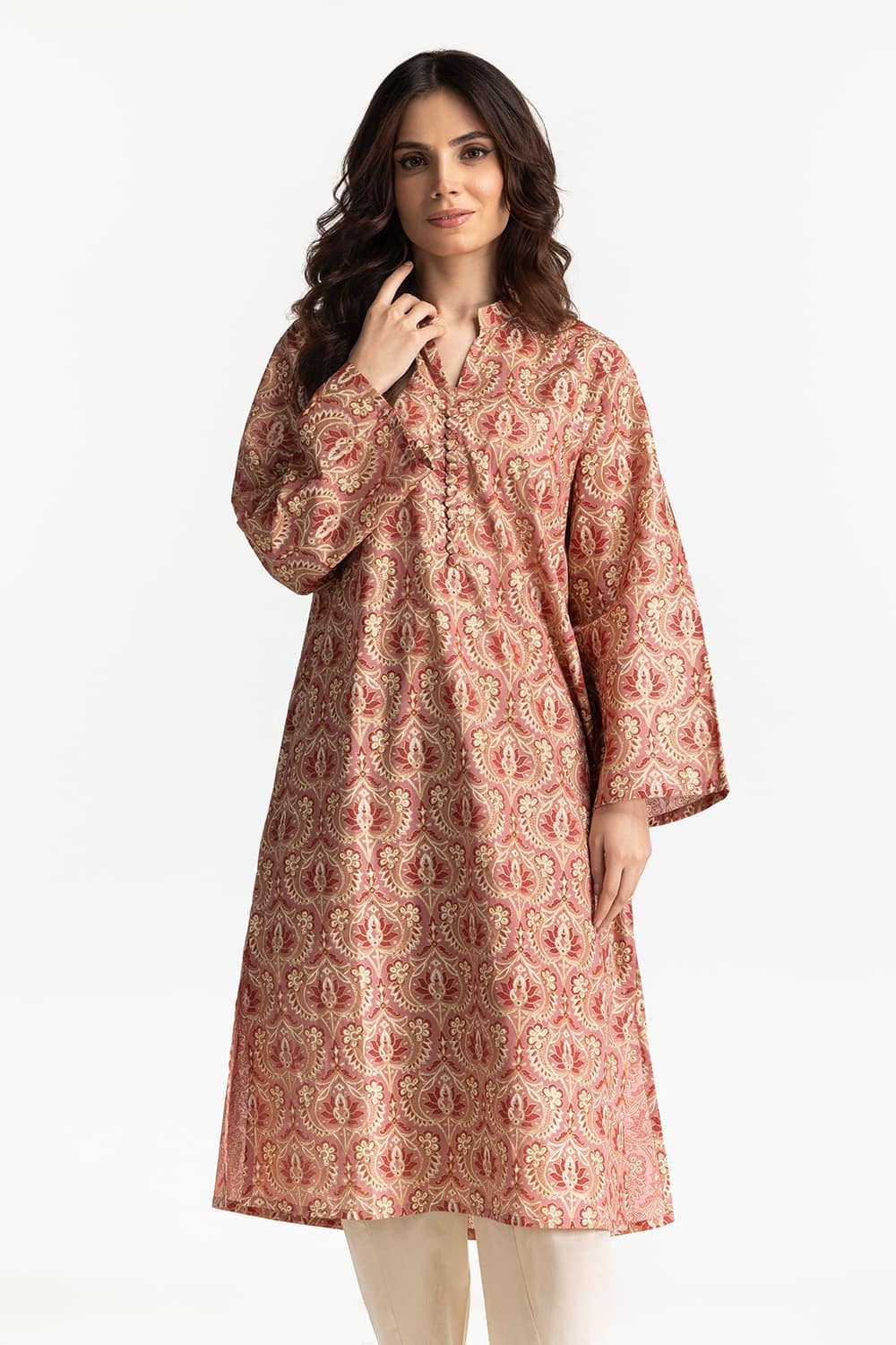 Lawn Lacqure Printed Shirt IUSTK-279
