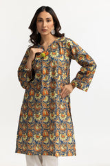 Lawn Gold Printed Shirt IUSTK-283