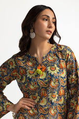 Lawn Gold Printed Shirt IUSTK-283