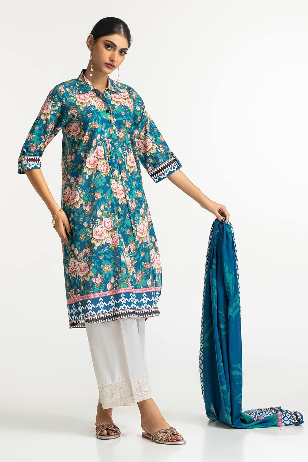 Lawn Printed Shirt And Dupatta IUSTKD-148