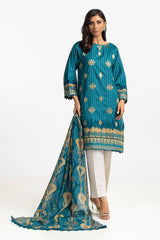 Lawn Printed With Embroidered Shirt With Lawn Dupatta IUSTKD-256