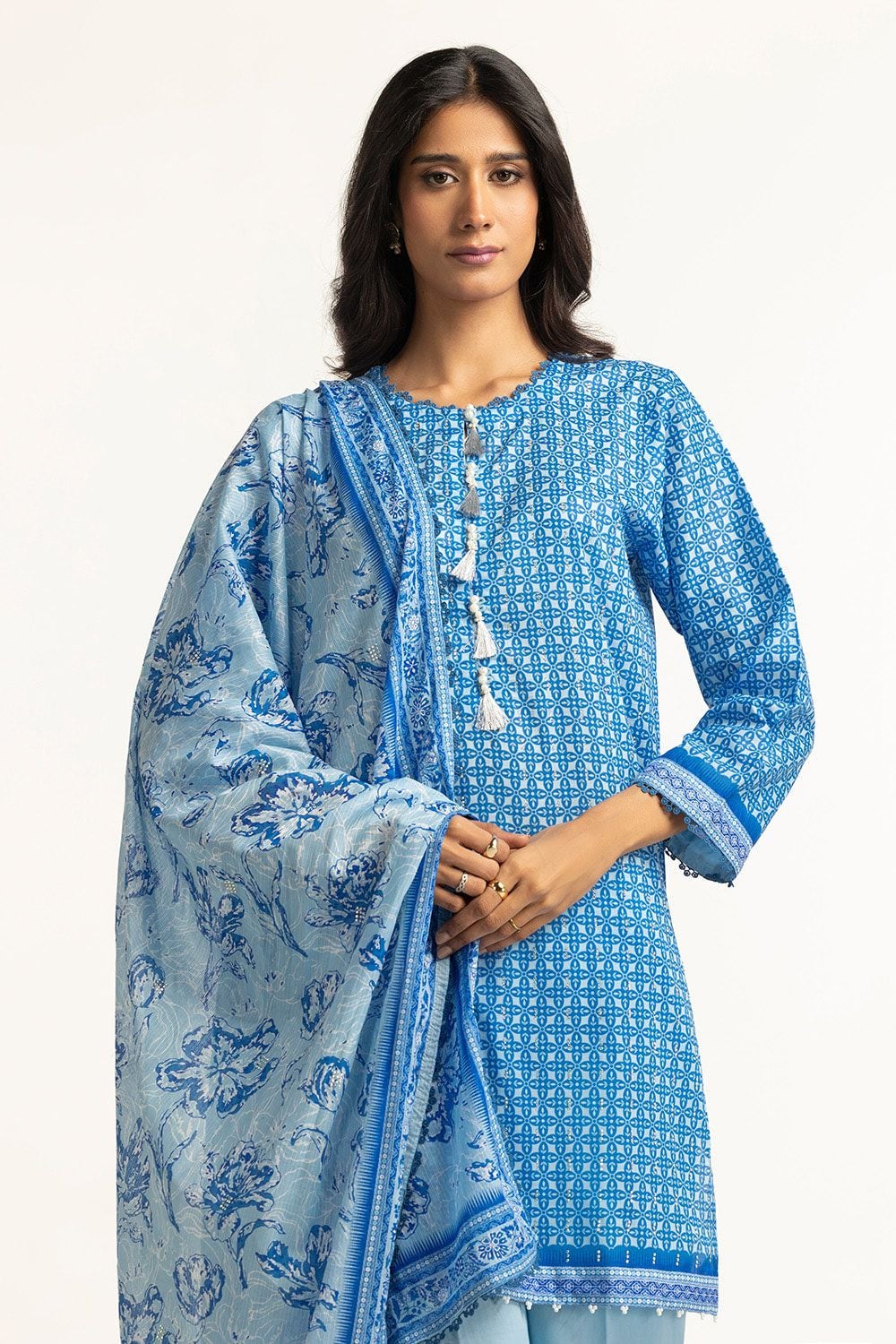 3 Piece Diamantes Print Lawn Suit IUSTKSD-103