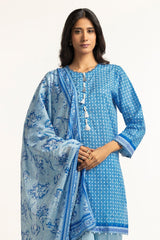 3 Piece Diamantes Print Lawn Suit IUSTKSD-103