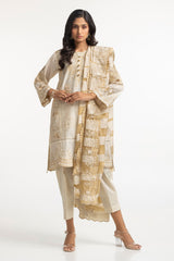 3 Piece Zari Lawn Embroidered Suit IUSTKSD-134