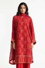 3 Piece Chiffon Embroidered Suit IUSTKSD-173