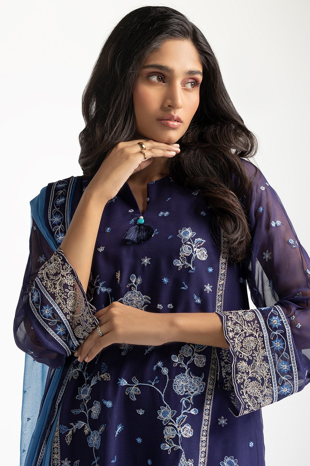 3 Piece Chiffon Embroidered Suit IUSTKSD-197