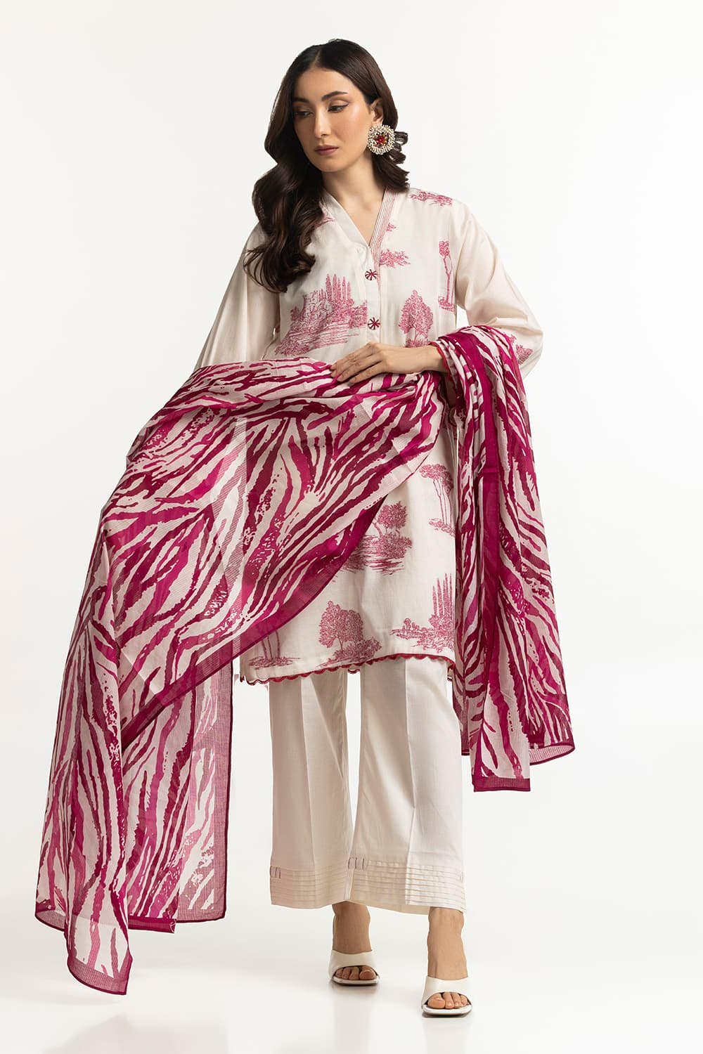 3 Piece Jacquard Printed Suit IUSTKSD-202