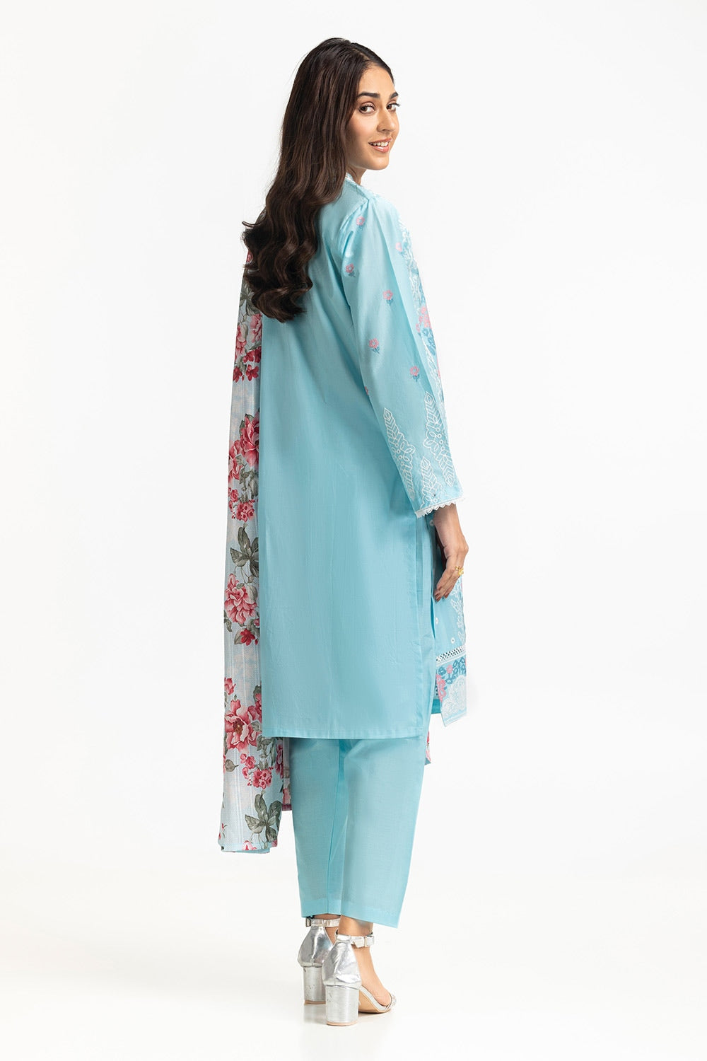 3 Piece Lawn Printed With Embroidered Suit IUSTKSD-210