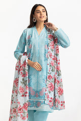 3 Piece Lawn Printed With Embroidered Suit IUSTKSD-210