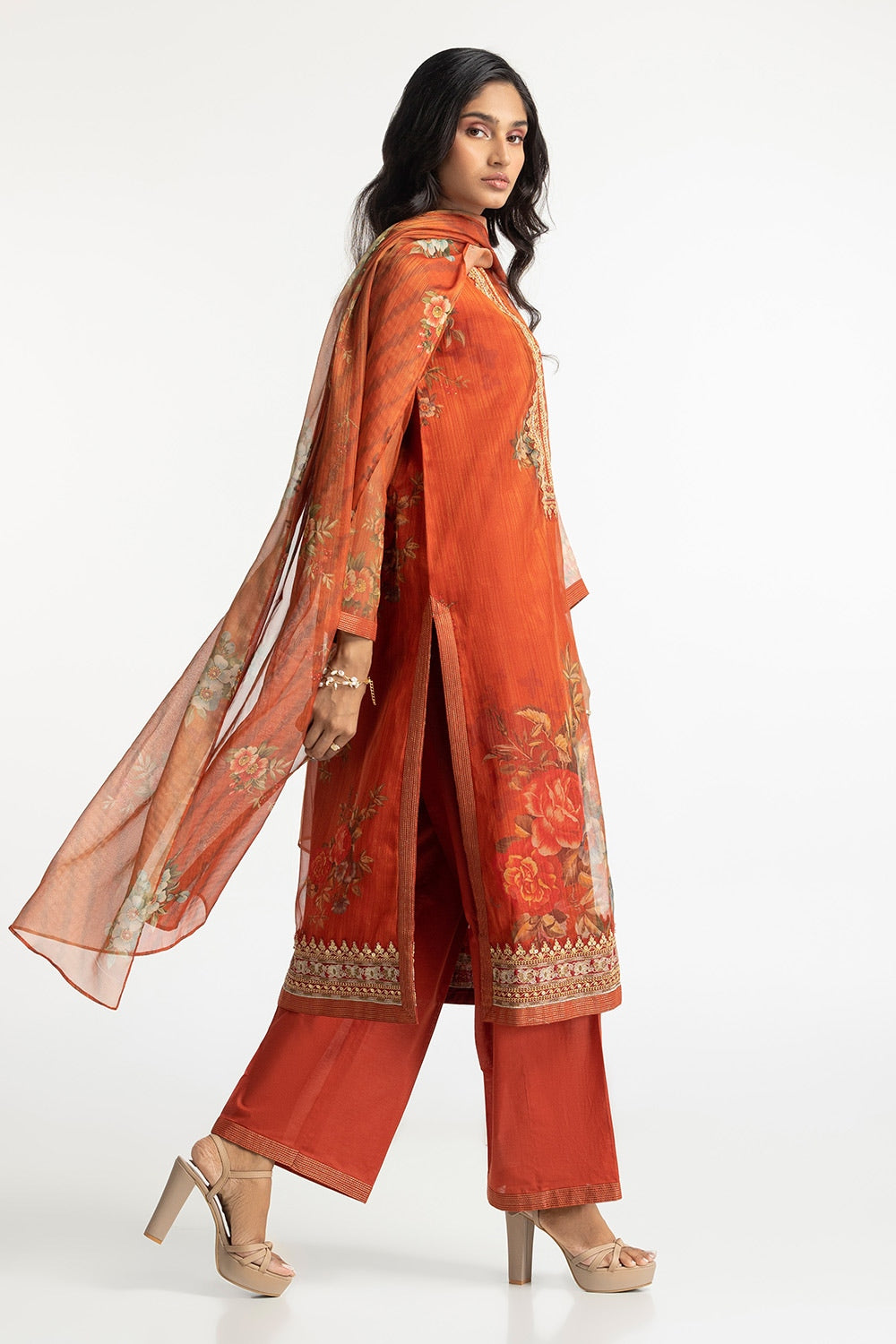 3 Piece Mehsuri Embroidered Suit