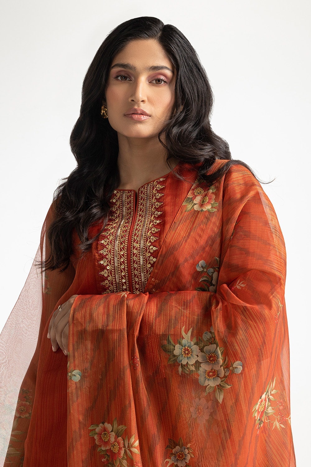 3 Piece Mehsuri Embroidered Suit
