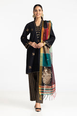 3 Piece Jacquard Lacquer Printed Suit IUSTKSD-245