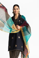 3 Piece Jacquard Lacquer Printed Suit IUSTKSD-245