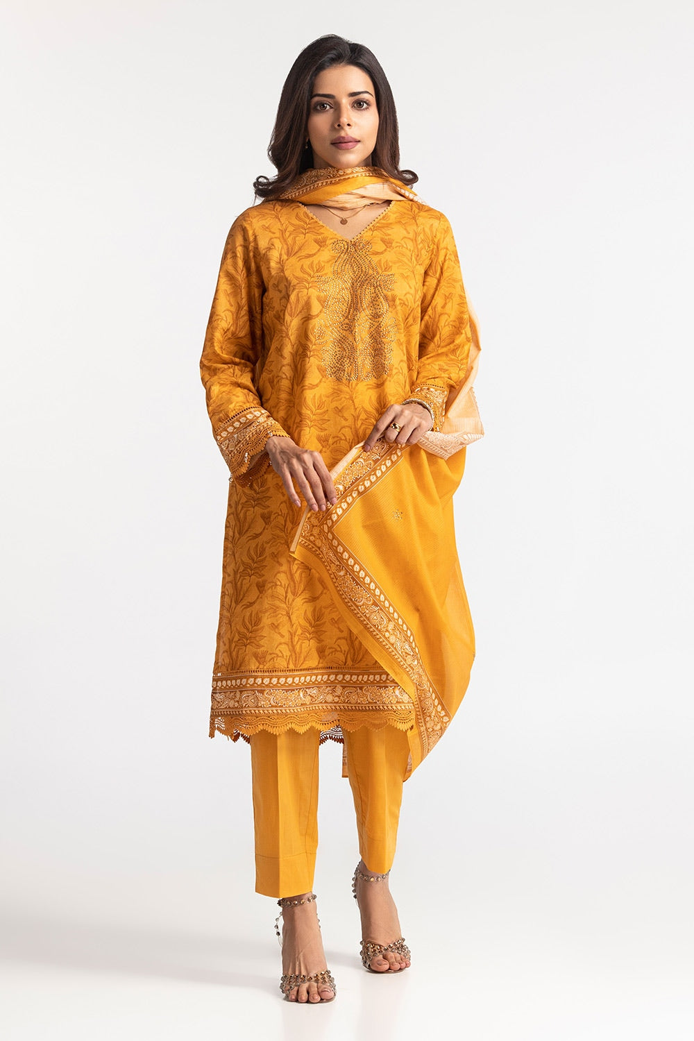 3 Piece Lawn Printed Diamantes Suit IUSTKSD-25