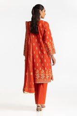 3 Piece Lawn Gold And Lacquer Printed Suit IUSTKSD-272