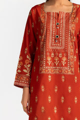 3 Piece Lawn Gold And Lacquer Printed Suit IUSTKSD-272