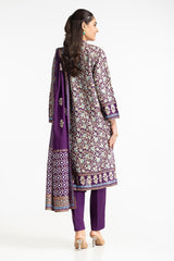 3 Piece Lawn Gold And Lacquer Printed Suit IUSTKSD-288