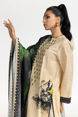 3 Piece Khaddar Printed With Embroidered Suit IUSTKSD-317