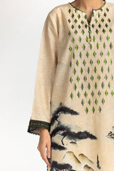3 Piece Khaddar Printed With Embroidered Suit IUSTKSD-317