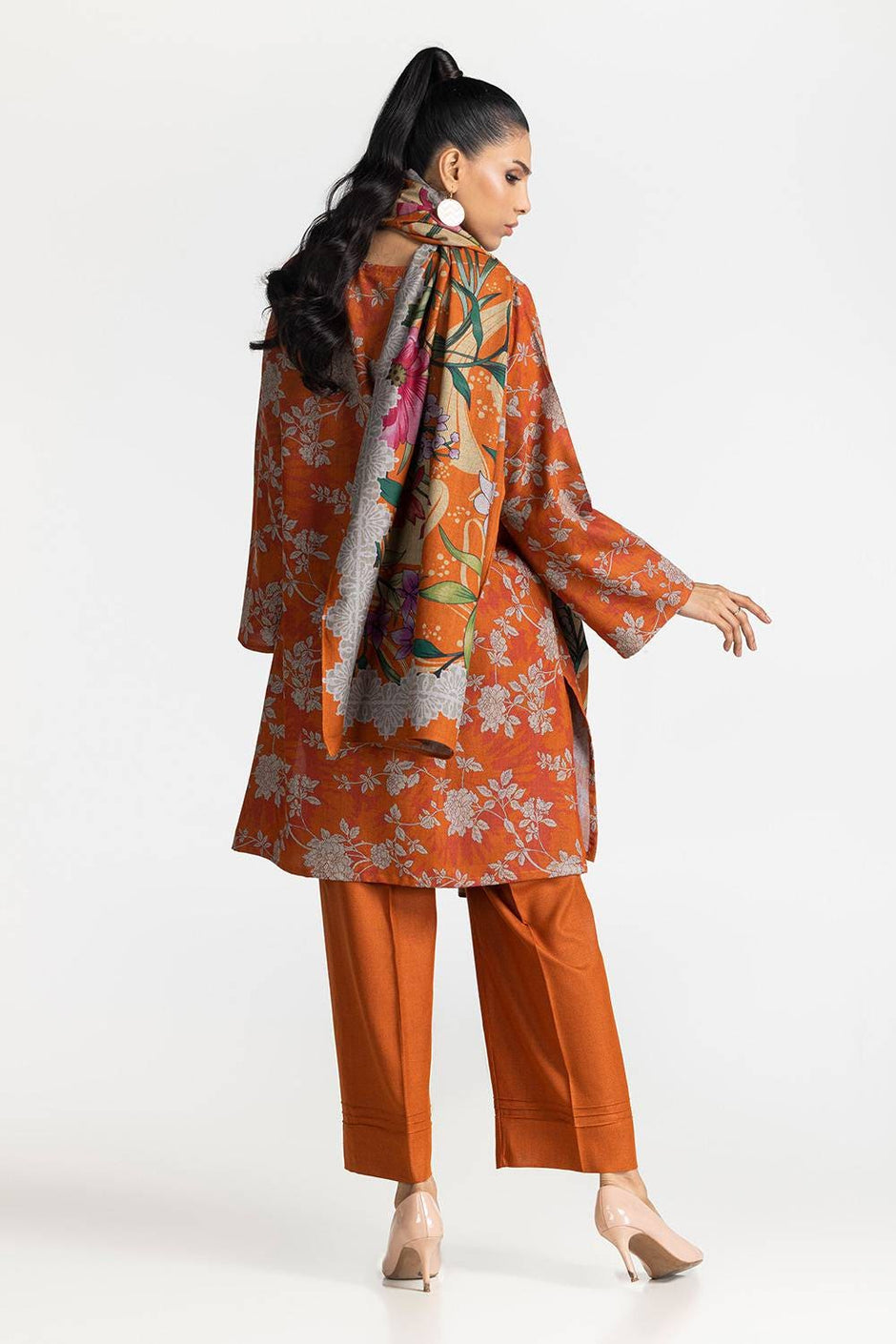 3 Piece Dhanak Printed Suit