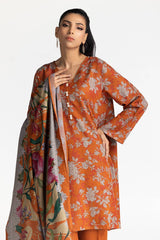 3 Piece Dhanak Printed Suit IUSTKSD-321