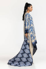 3 Piece Printed Linen Suit IUSTKSD-329