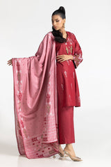 3 Piece Dyed Embroidered Jacquard Suit IUSTKSD-339