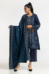 3 Piece Printed Dhanak Suit IUSTKSD-345