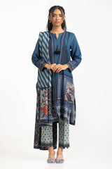 3 Piece Dhanak Printed Suit IUSTKSD-348