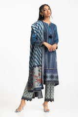 3 Piece Dhanak Printed Suit IUSTKSD-348
