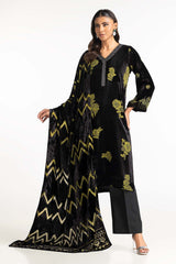 3 Piece Velvet Burnout Suit IUSTKSD-355