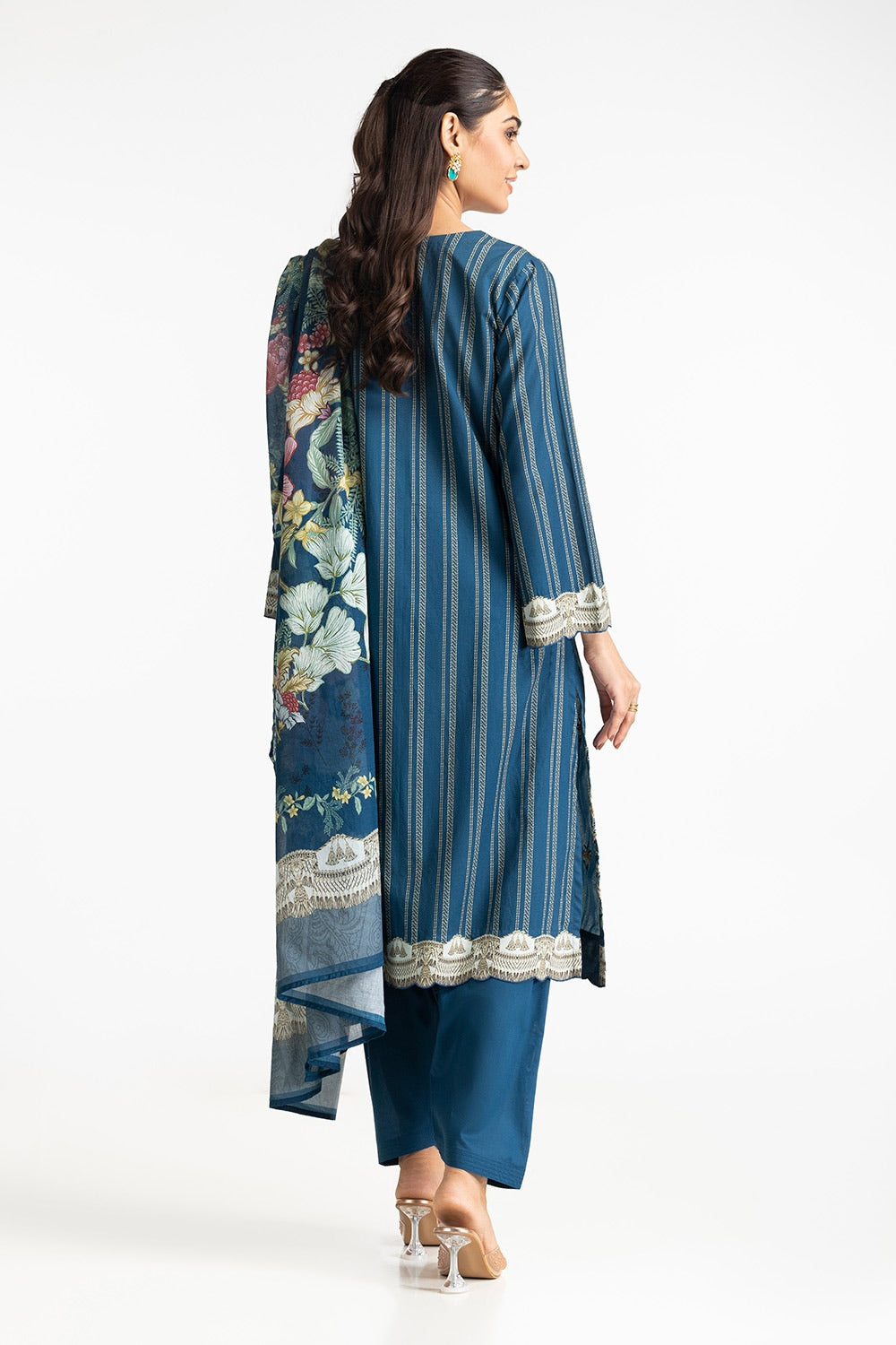 3 Piece Lawn Printed With Embroidered Suit