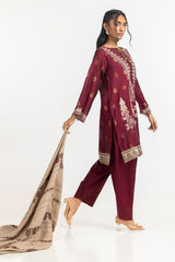 3 Piece Jacquard Embroidered Suit IUSTKSD-367