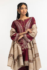 3 Piece Jacquard Embroidered Suit IUSTKSD-367