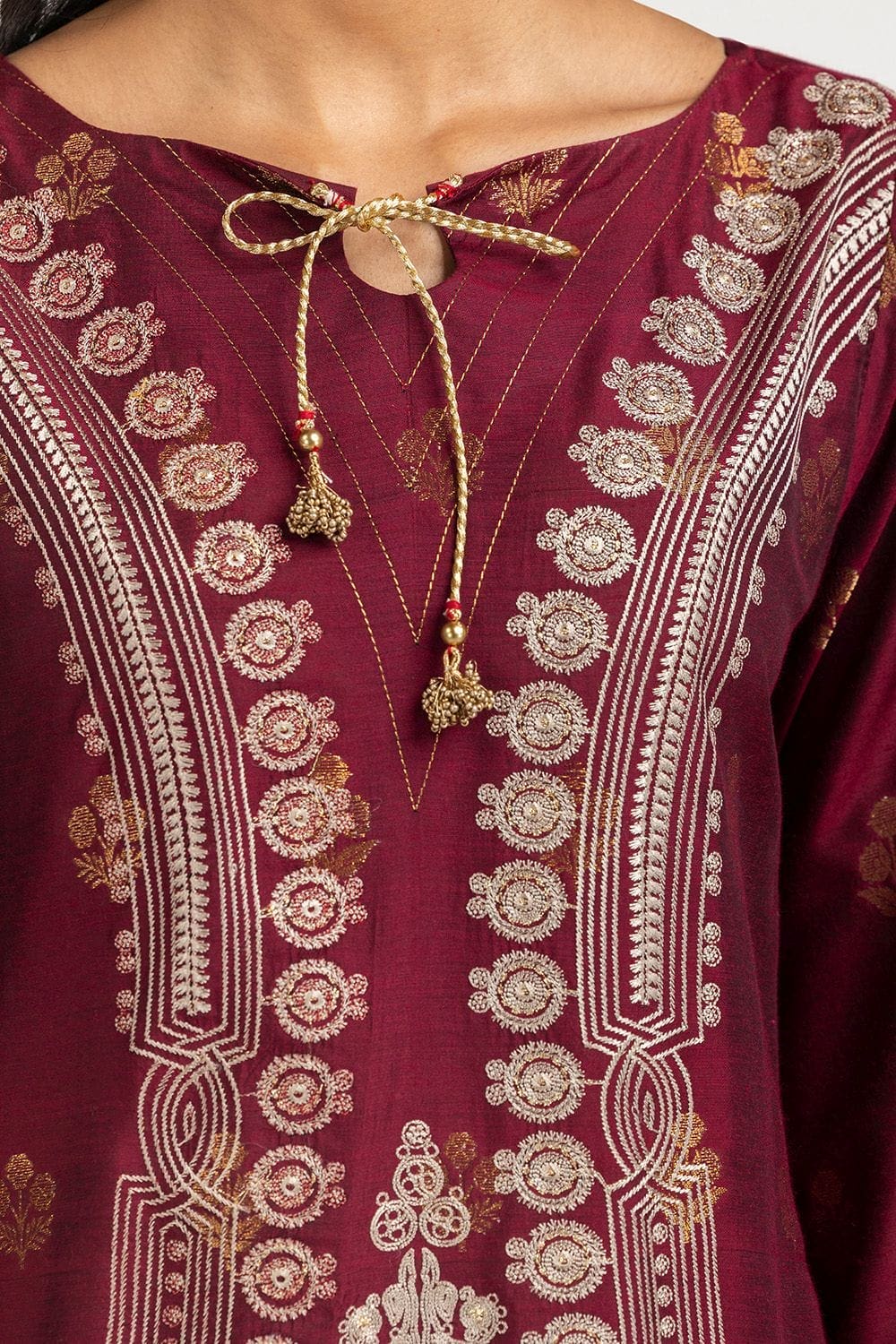 3 Piece Jacquard Embroidered Suit IUSTKSD-367