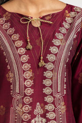 3 Piece Jacquard Embroidered Suit IUSTKSD-367