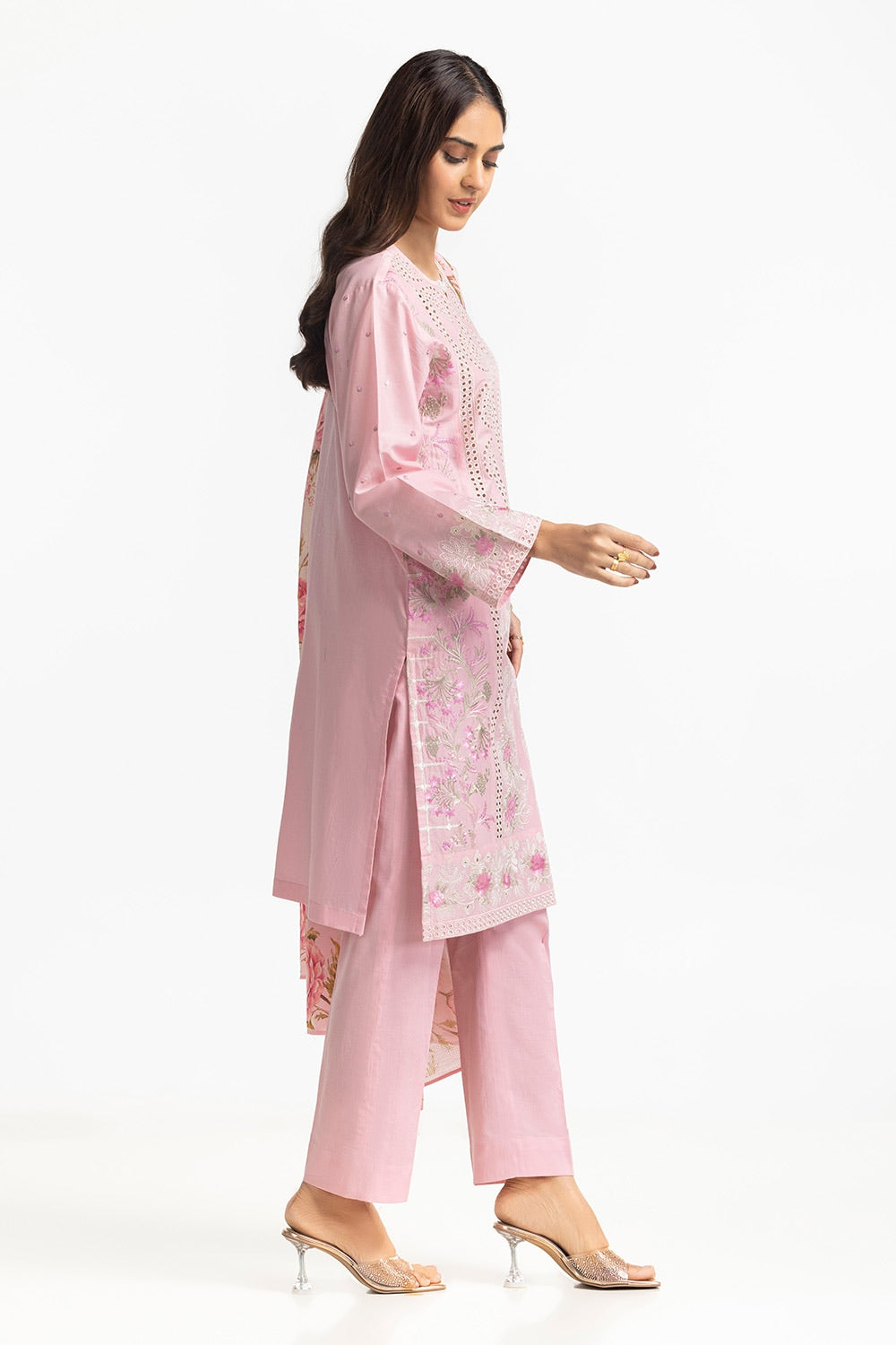 3 Piece Lawn Schiffli Embroidered Suit IUSTKSD-373