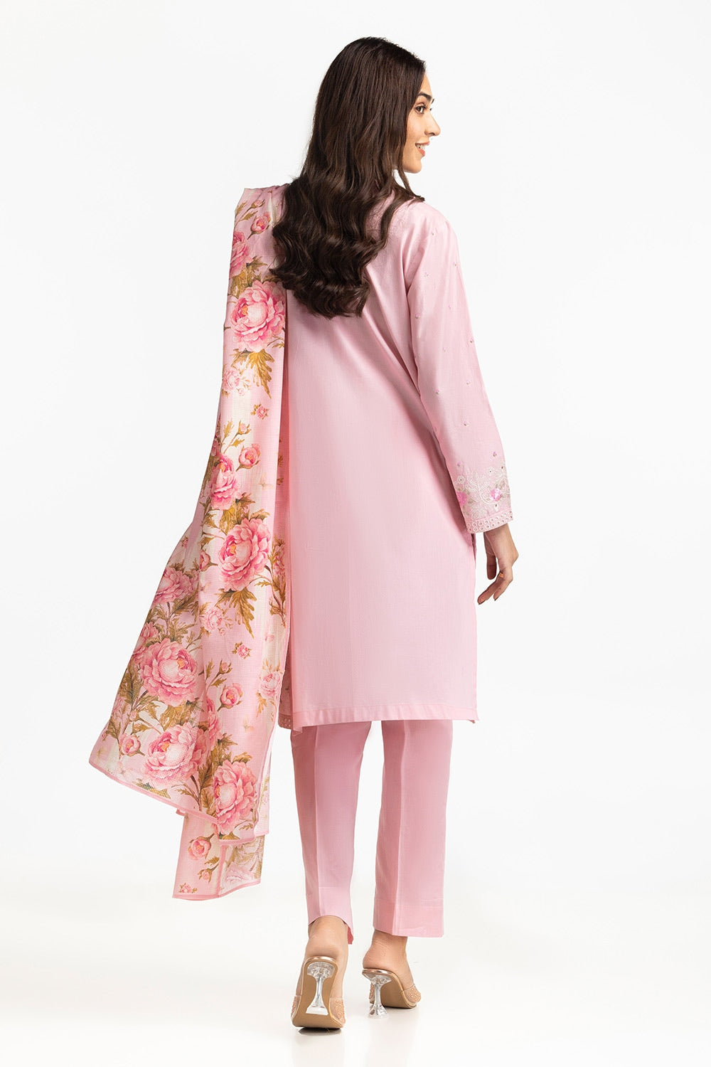 3 Piece Lawn Schiffli Embroidered Suit IUSTKSD-373