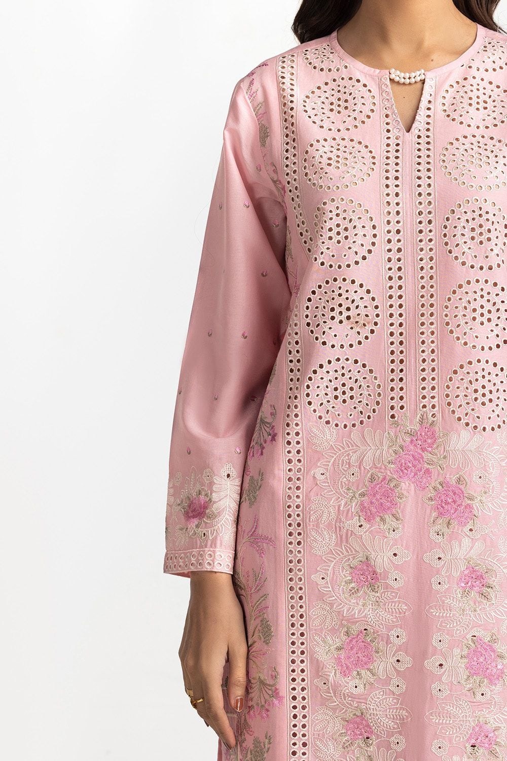 3 Piece Lawn Schiffli Embroidered Suit IUSTKSD-373
