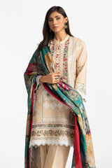 3 Piece Schiffli Embroidered Lawn Suit IUSTKSD-380