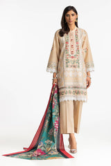 3 Piece Schiffli Embroidered Lawn Suit IUSTKSD-380