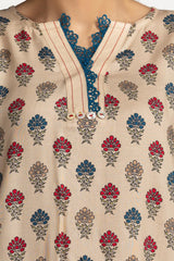 3 Piece Linen Printed Suit IUSTKSD-385