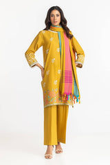 3 Piece Cambric Embroidered Suit IUSTKSD-391