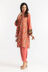 3 Piece Linen Printed Suit IUSTKSD-426