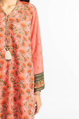 3 Piece Linen Printed Suit IUSTKSD-426