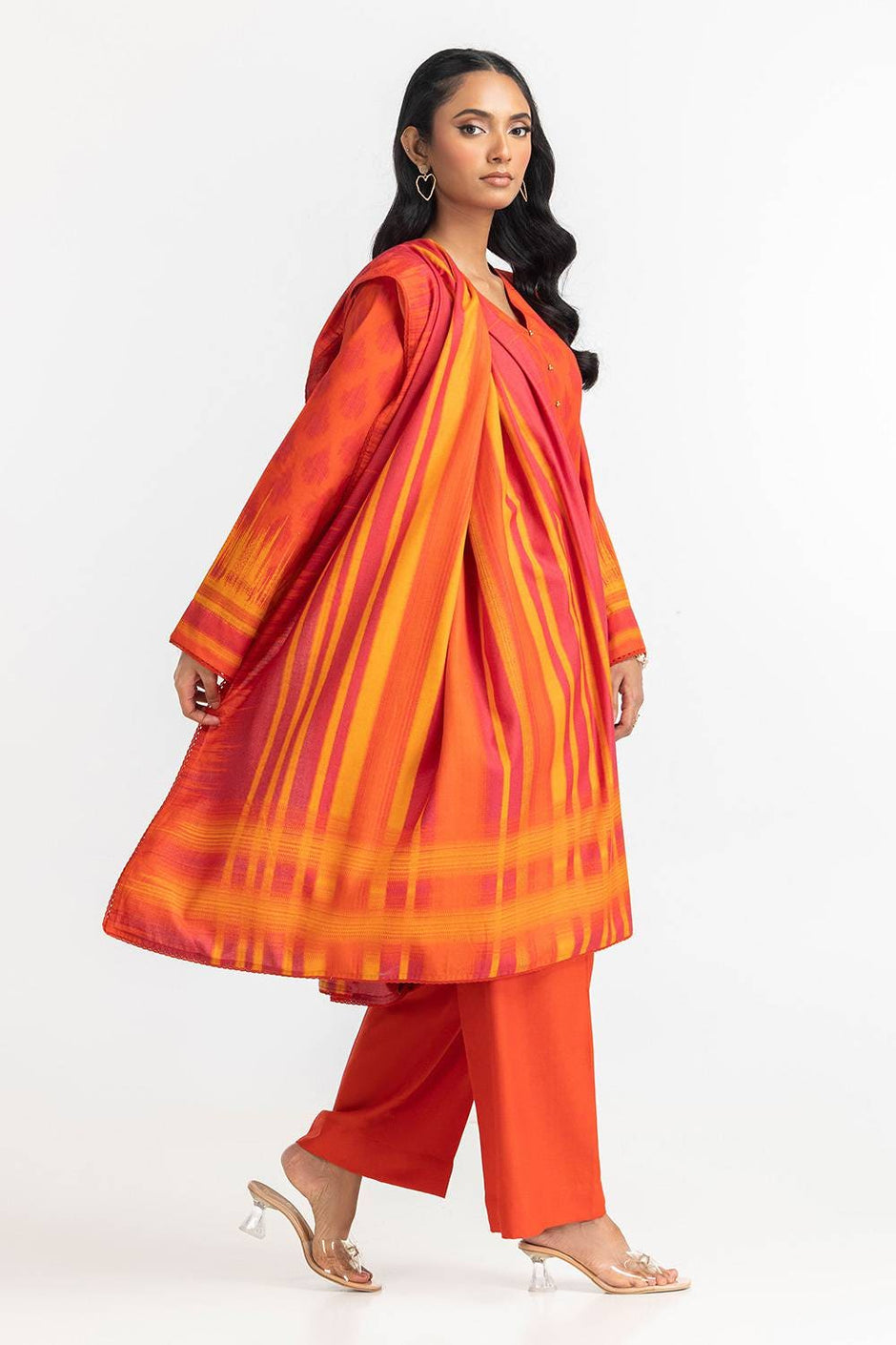3 Piece Dhanak Printed Suit