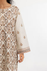 3 Piece Khaddar Printed With Embroidered  Suit IUSTKSD-435