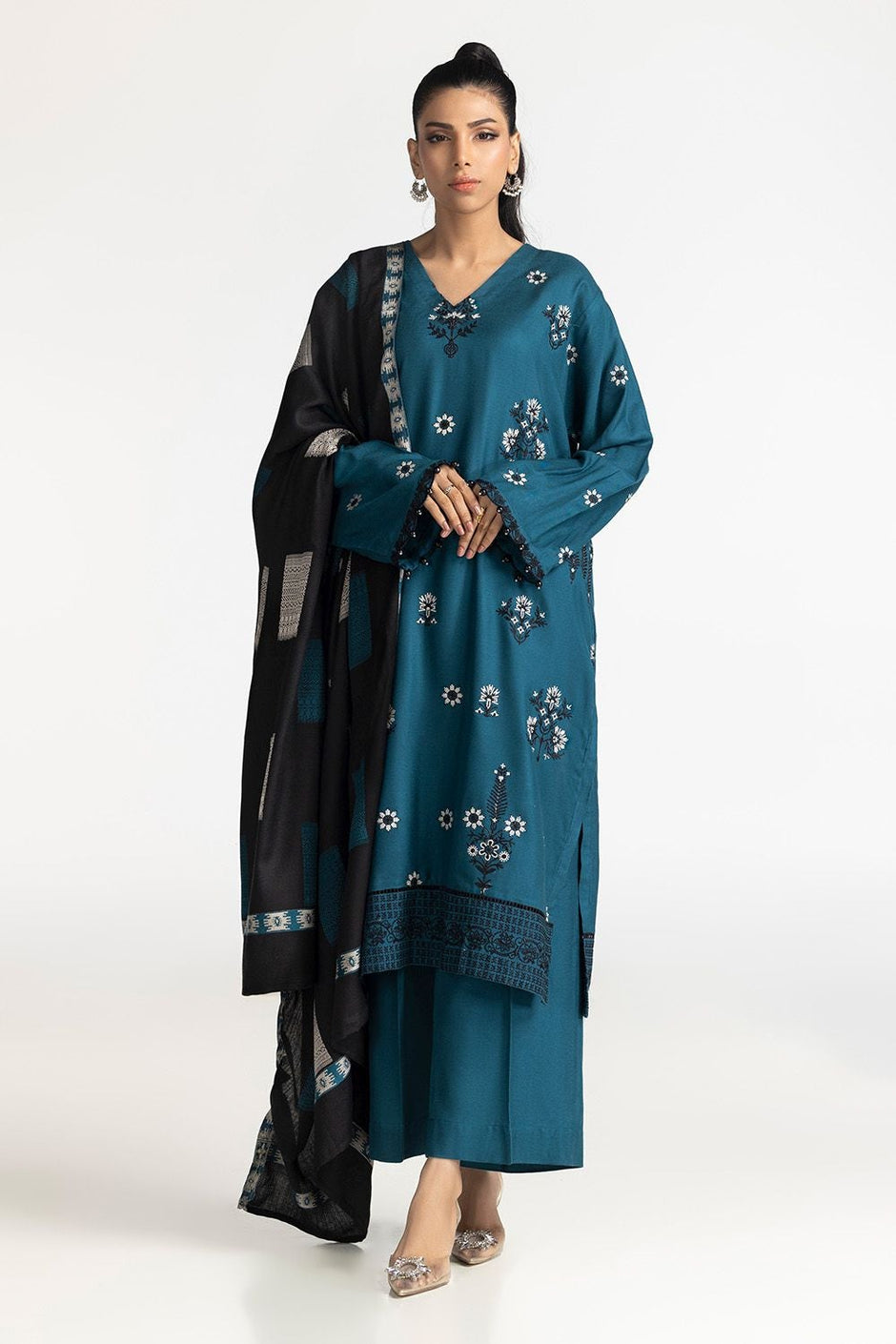 3 Piece Acrylic Embroidered Suit